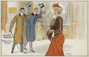 Cricket phrases: "a neat cut for two" by English School