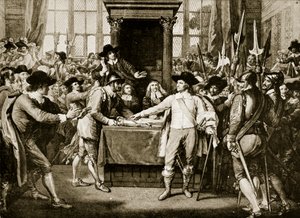 Cromwell dissolving the Long Parliament, 1653, illustration from Hutchinson