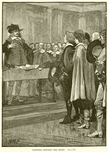 Cromwell refusing the Crown by English School