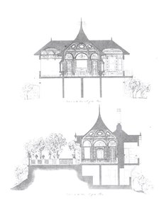 Cross sections of the Summer House of Buckingham Palace, from 