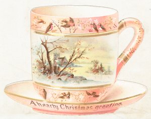Cup and Saucer with Snow Scene