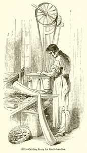Cutting Ivory for Knife-Handles