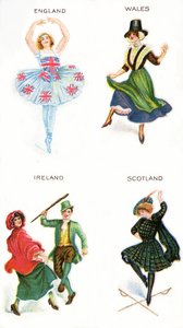 Dancers of the British Isles, cigarette cards, 1915 by English School