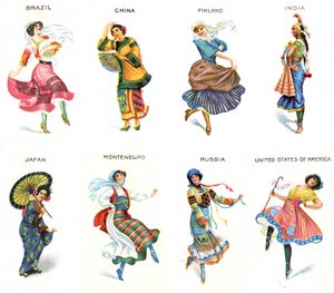 Dancers of the World, cigarette cards, 1915