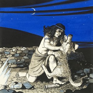 David Killing a Wolf by English School