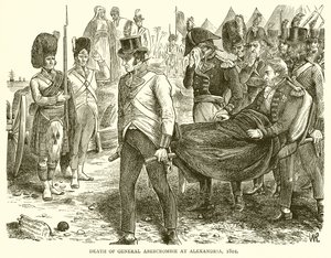 Death of General Abercrombie at Alexandria, 1801 by English School