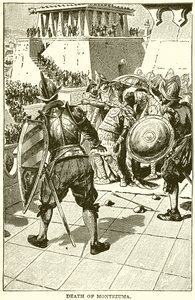 Death of Montezuma by English School
