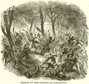 Defeat of the Indians at Tallapoosa by English School