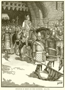Departure of Bishop Odo from Rochester by English School