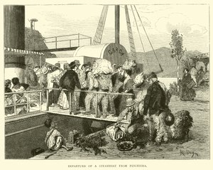 Departure of a steamboat from Peschiera