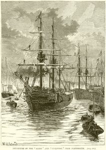 Departure of the Alert and Discovery from Portsmouth by English School