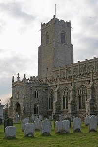 View of the church from the south by English School