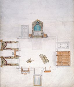 Design for a bedroom, by Gillow & Company by English School