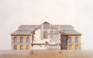 Design for the Stag Brewhouse, original manuscript drawing from the offices of George Saunders, c.1807 by English School