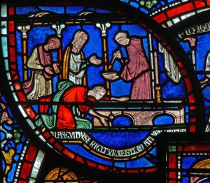 Detail from the Miracle Window depicting Richard Sunieve