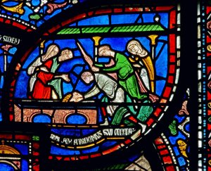 Detail from the Miracle Window depicting Richard Sunieve
