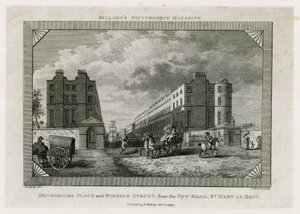 Devonshire Place and Wimpole Street from the New Road, St Marylebone by English School