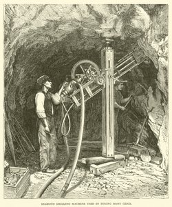 Diamond Drilling Machine used in boring Mont Cenis by English School