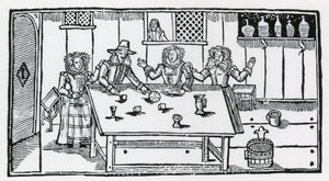 Dicing. Women in a Tavern Encouraging a Young Man to Lose His Money by English School