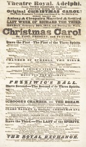 Dickens playbill: A Christmas Carol at Adelphi Theatre Royal, February 26th 1814 by English School