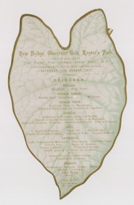 Dinner to Celebrate the Laying of the First Stone at the New Bridge, Gloucester Gate, Regents Park, London