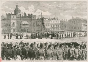 Distribution of the Crimean Medals by Her Majesty at the Horse Guards by English School