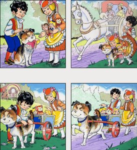 Dog and Cart by English School