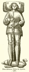 Don Alfonso, Lord of Ajufria. 1382 by English School