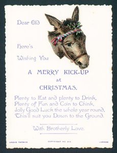 Donkey with Mistletoe Tucked into Harness
