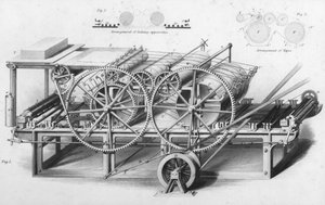 Double Cylinder Printing Machine from Cyclopaedia of Useful Arts & Manufactures, edited by Charles Tomlinson, c.1880s