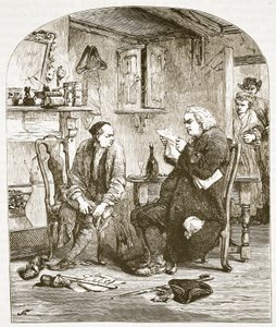 Dr. Johnson reading the manuscript of the Vicar of Wakefield, illustration from Cassell