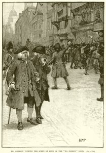 Dr. Johnson Viewing the Scene of Some of the No Popery Riots by English School