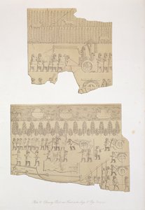 Drawing Bull, and Forest with Stags and Pigs, Koujunjik (plate 12) from Nineveh and its Remains by Austen Henry Layard published 1849 by English School