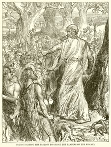 Druids Inciting the Britons to Oppose the Landing of the Romans by English School