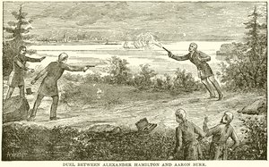 Duel between Alexander Hamilton and Aaron Burr by English School