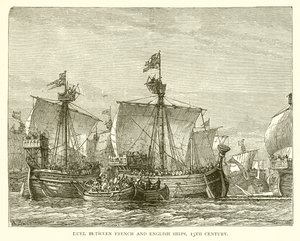 Duel between French and English Ships, 13th Century