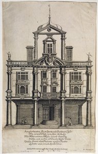 Dukes Theatre, Dorset Gardens, engraved by W. Sherwin, 1673