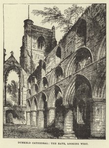 Dunkeld Cathedral, the Nave, looking West by English School