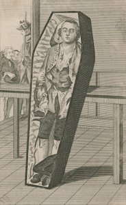 Earl Ferrers as he lay in his coffin at Surgeons Hall by English School
