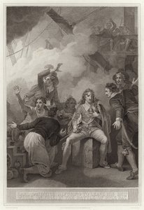 Earl Sandwich Refusing to Leave His Ship While on Fire, in the Battle of Solebay