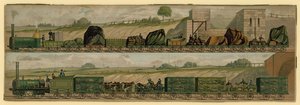 Early goods train by English School