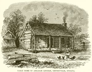 Early home of Abraham Lincoln, Gentryville, Indiana by English School