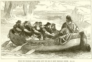 Edgar the Peaceable Being Rowed Down the Dee by Eight Tributary Princes by English School