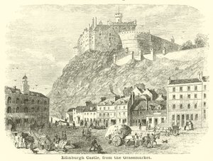 Edinburgh Castle, from the Grassmarket by English School