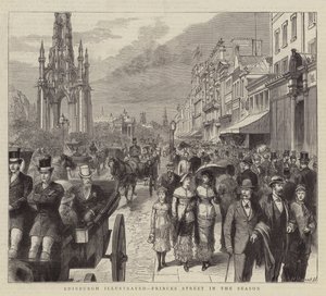 Edinburgh Illustrated, Princes Street in the Season by English School