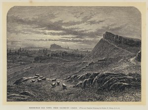 Edinburgh Old Town, from Salisbury Craigs by English School
