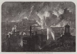 Edinburgh, from the Calton Hill, on the Night of the 10th Inst by English School