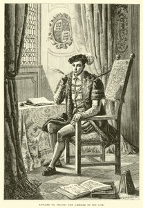 Edward VI writes the journal of his life