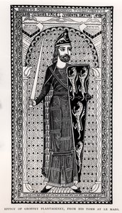 Effigy of Geoffrey Plantagenet from his tomb at Le Mans by English School