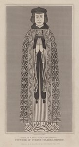 Effigy on a Brass Plate of Robert de Eglesfield, Chaplain to Philippa of Hainault and Founder of Queen